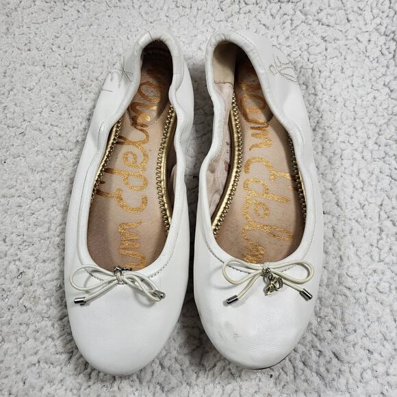Sam Edelman Women's Felicia Mini Ballet Flat White Leather size 6 - Picture 1 of 5